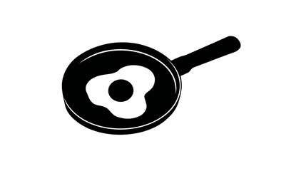 Sunny-Side Up: A black and white graphic of a fried egg perfectly centered in a cooking pan.