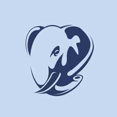 elephant abstract logo modern style