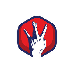 west side hand sign abstract logo modern style