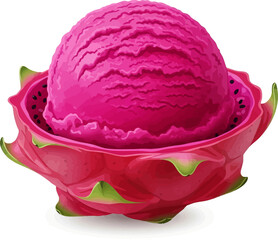 Fototapeta premium Dragon Fruit Sorbet Shell