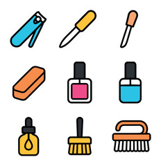 Fototapeta premium Nail Grooming Icons