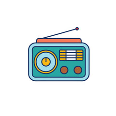 Retro Radio icon vector on white background