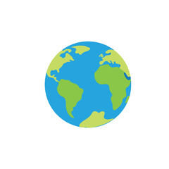 Earth globe on white background