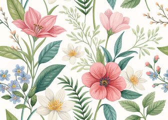 Flower Petals and Floral Elements Representing Spring and Natural Beauty