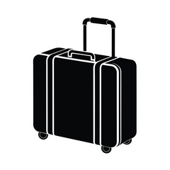 Black and White Suitcase Vector Illustration