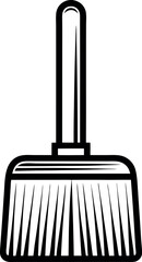 A Minimalist Illustration of a Clean Sweeping Brush with Bold Outlines Vector 
