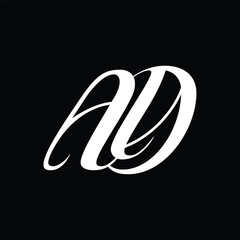 Initial letter AD logo design