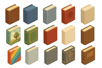 Colorful array of books with diverse cover designs and patterns displayed
