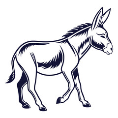 Standing Donkey Clipart in Vector Format