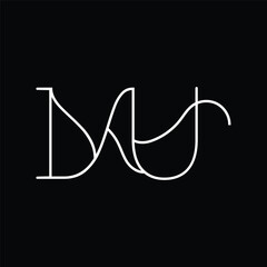 Initial letter MU logo design