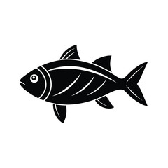 Simple Black and White Fish Illustration