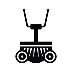 Floor cleaning machine icon in black color