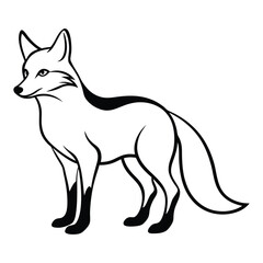 Fox Silhouette Vector Illustration Art