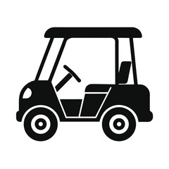 Black and white golf cart icon