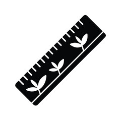 Sustainable Growth Ruler Icon Black and White