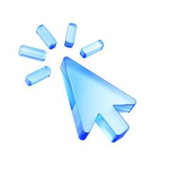  3d Click pointer cursor arrow icon on transparent background © Sashkin