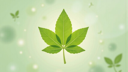 Vibrant Green Leaf on Soft Background