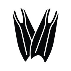 Obraz premium Black and White Diving Fins Illustration