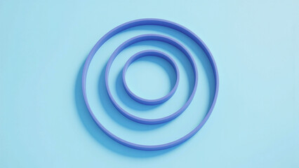 Concentric Purple Circles on Blue Background