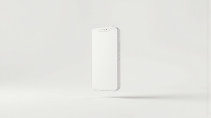 Floating White Smartphone on Neutral Background