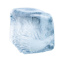 The Close up of bubble and air inside cube ice