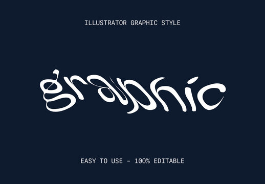 White Twisted Font Warped Curved Wavy Text Effect
