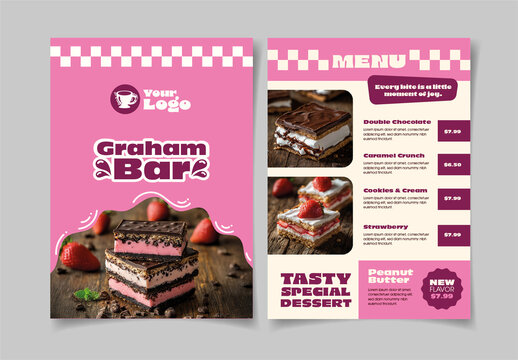 Pink And Beige Delicious Tasty Restaurant Sweet Dessert Menu