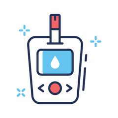 A premium outline style icon for glucometer reading screen