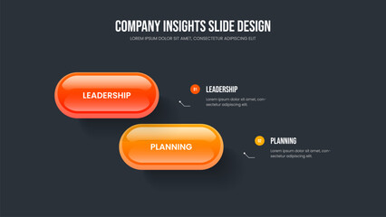 Digital Analysis Two Step Diagram Slide Design. Creative Visualization Slideshow Layout Vector Illustration. Advertising Forecast 2 Element Infographic Frame Template.