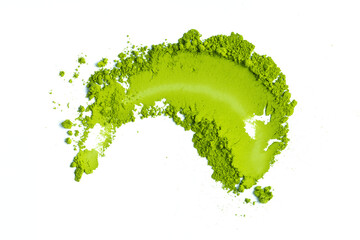 powder of matcha isolate on white, high quality image