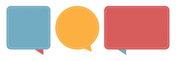 Flat colorful speech bubble set. Vector illustration