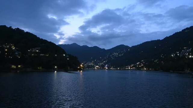 Beautiful 4K timelapse footage of Nainital lake during evening time 