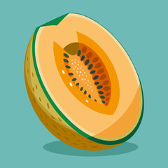 melon on a white background