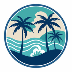 tropical island with palm trees