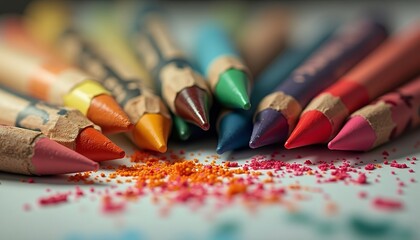 Obraz premium Colored Pencils with Crushed Lead