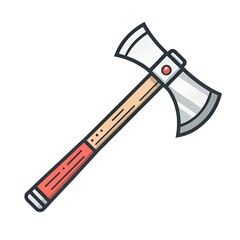 Axe Icon - Chopping Tool Flat Line Vector
