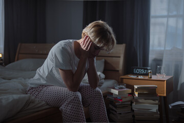 Female with depression loses will to live after traumatic events concept