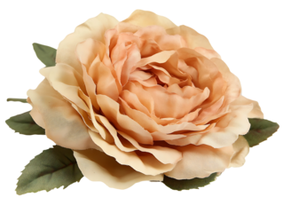 Peach rose flower isolated on transparent background