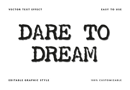 Black Grunge Font Rough Torn Shadow Text Effect