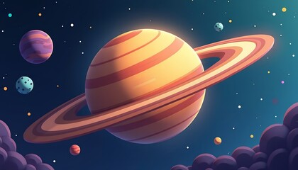 Cartoon Planet in Outer Space