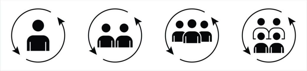 User Group Rotation Icon – People and Community Refresh or Update Symbol