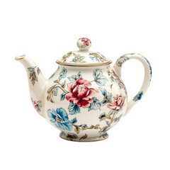 Elegant floral teapot perfect for afternoon tea pretty roses and blue flowers