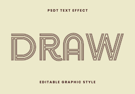 Brown Multiline Font Outline Retro Text Effect