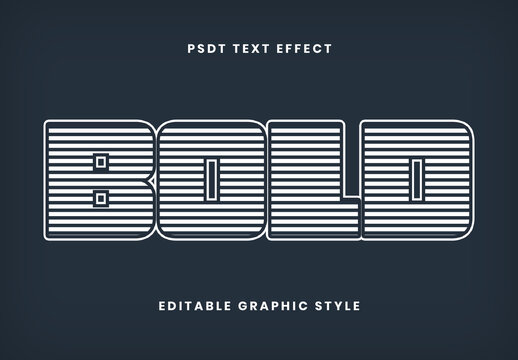White Bold Line Font Stripe Outline Text Effect
