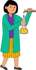 Illustration of Scientist Conducting Experiment