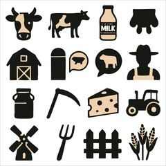  Agriculture and Farming Icons Set