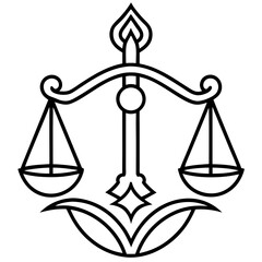 Libra Tattoo Zodiac Sign Icon Stock