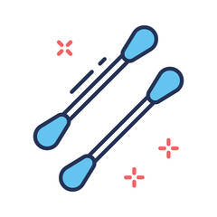 A well crafted linear icon for cotton swabs