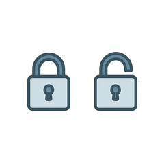 Locked and Unlocked Padlock Icons Security and Privacy Symbols