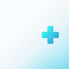 Obraz premium Soft Blue Plus Symbol on Light Background for Modern Design Use